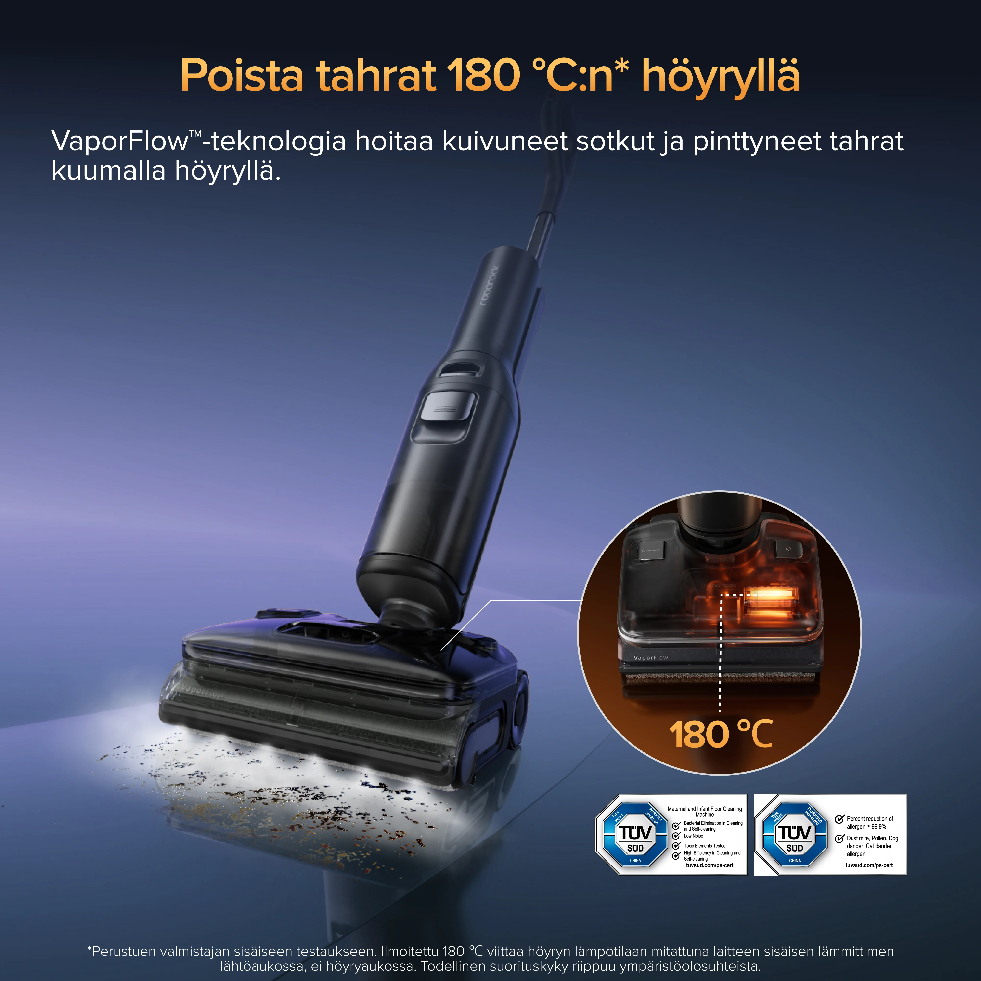 Roborock F25 Ultra märkäkuivaimuri höyry- ja kuumavesisiivouksella - Image 7