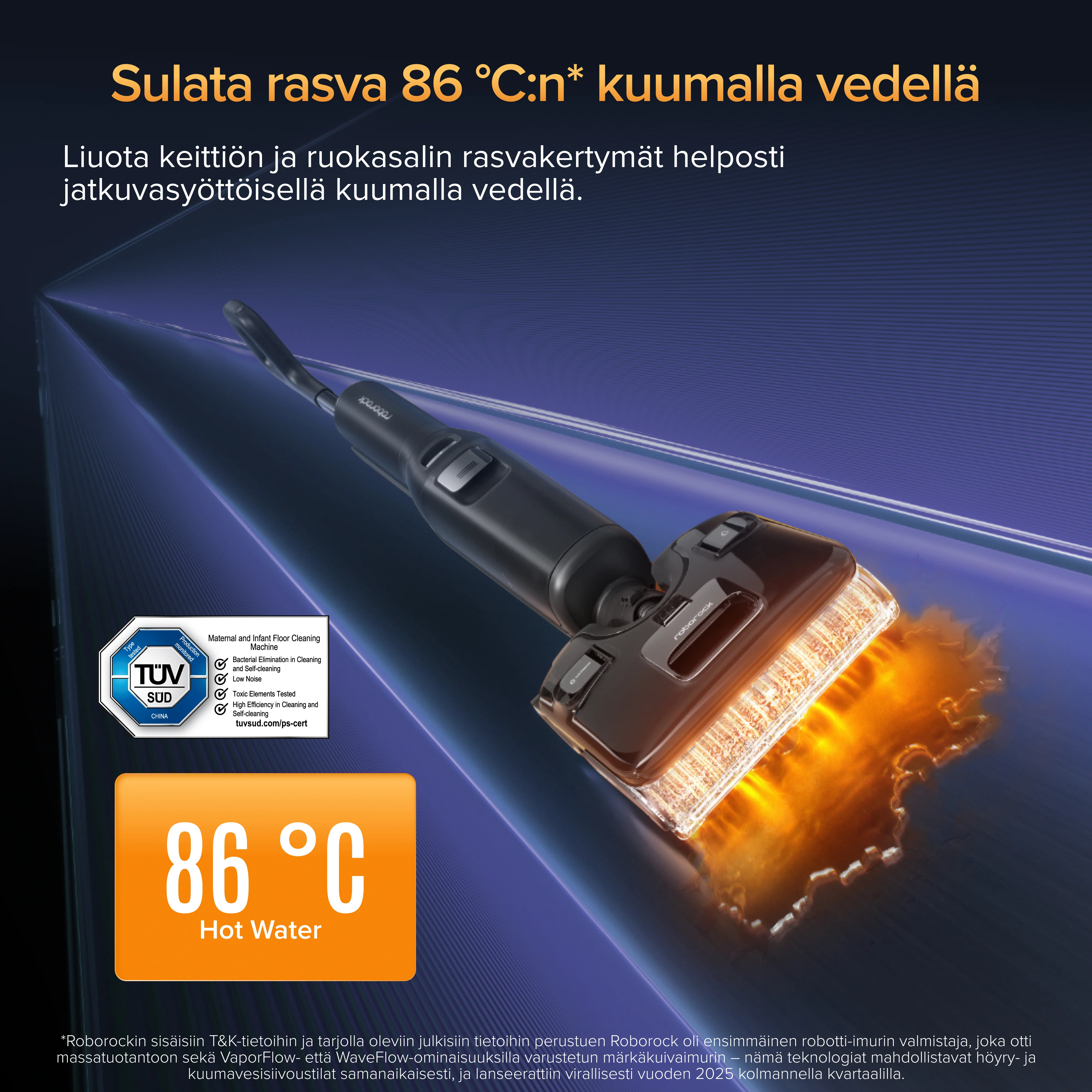 Roborock F25 Ultra märkäkuivaimuri höyry- ja kuumavesisiivouksella - Image 8