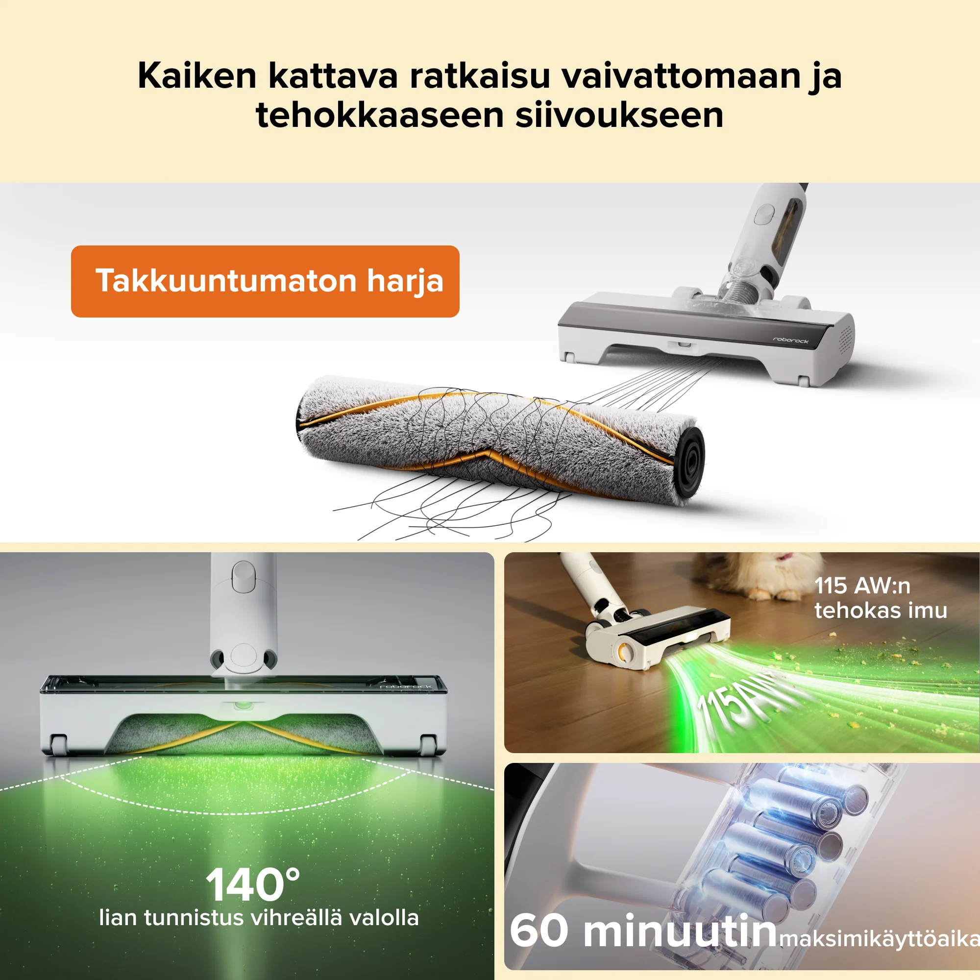 Roborock H60 Hub - Akkupölynimuri imuriasemalla - Image 4