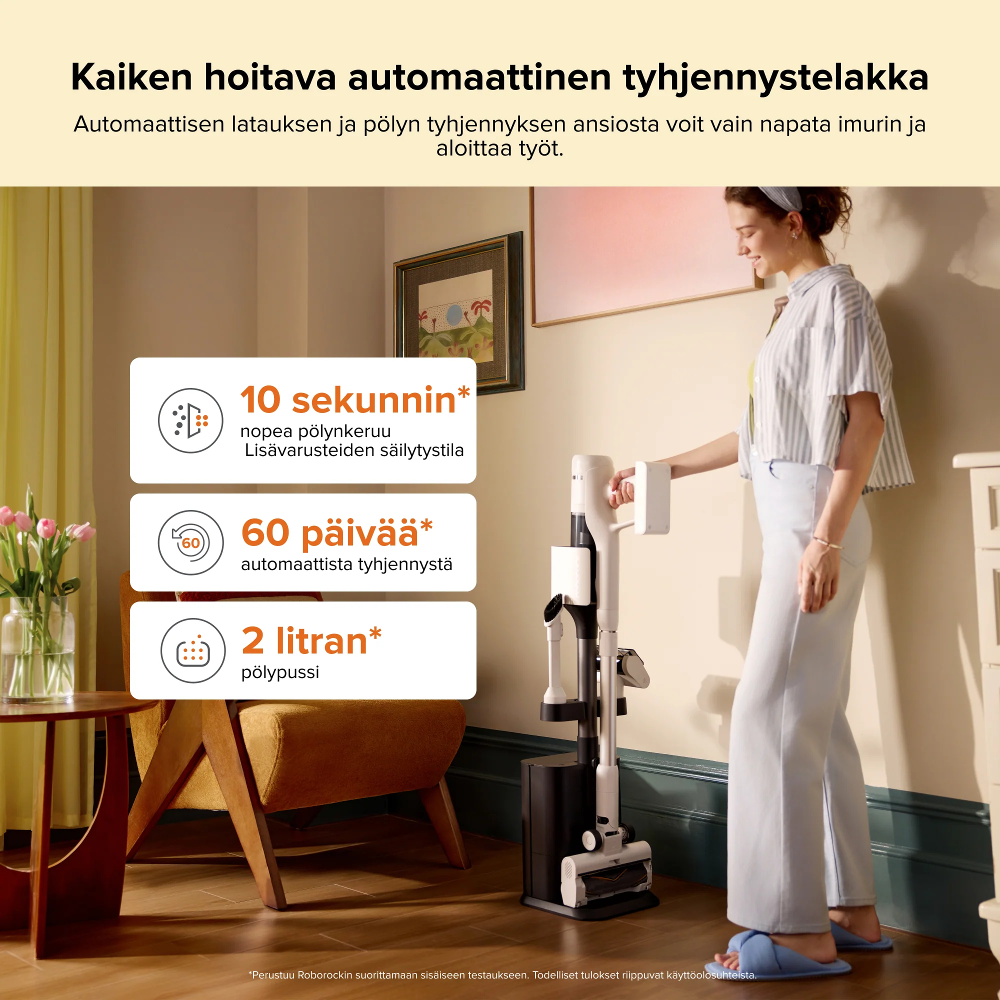 Roborock H60 Hub - Akkupölynimuri imuriasemalla - Image 6