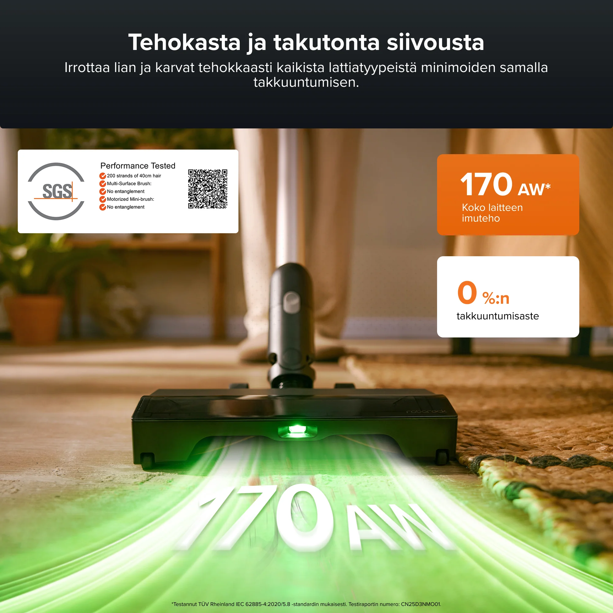 Roborock H60 Hub Pro langaton pölynimuri tyhjennysasemalla - Image 3