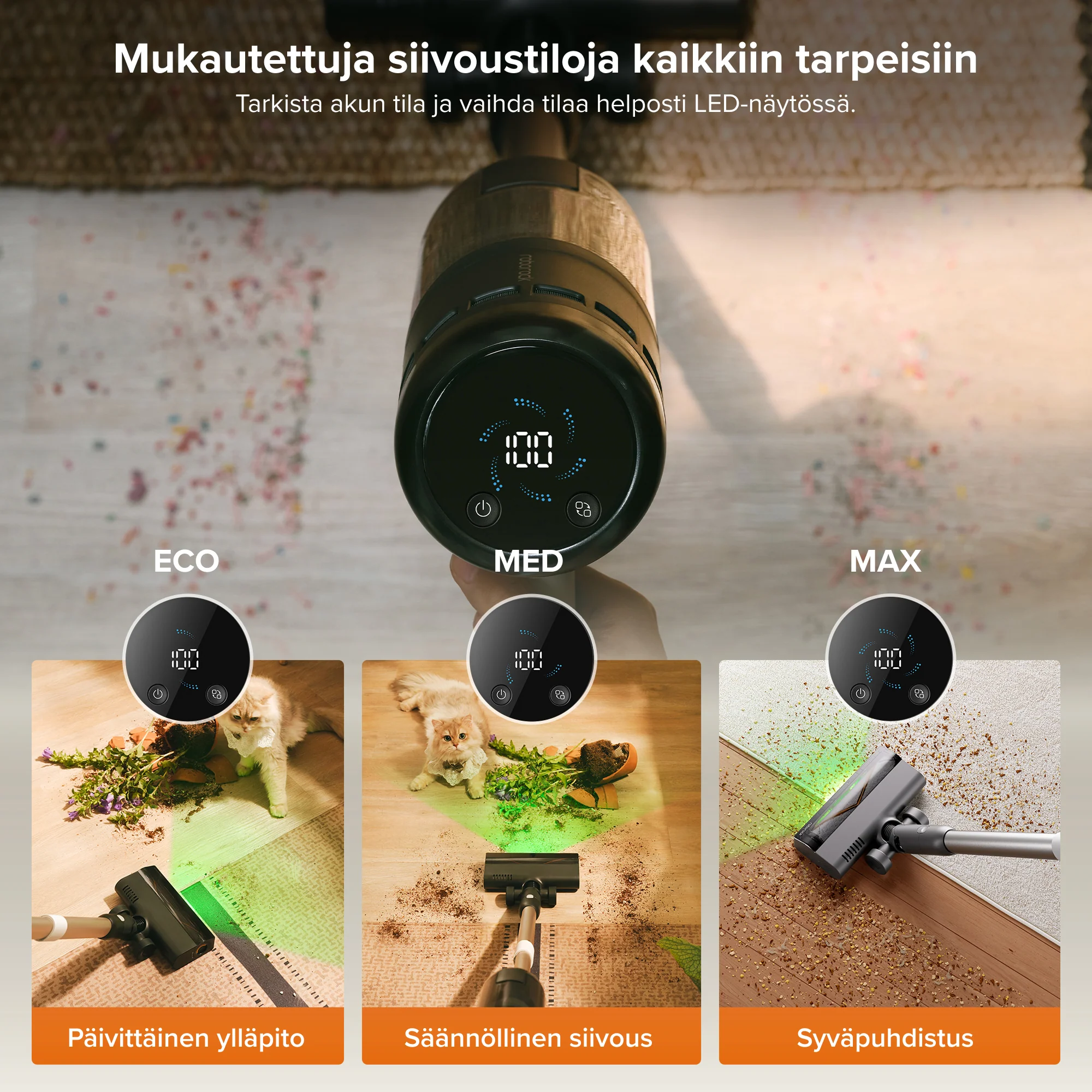 Roborock H60 Hub Pro langaton pölynimuri tyhjennysasemalla - Image 5