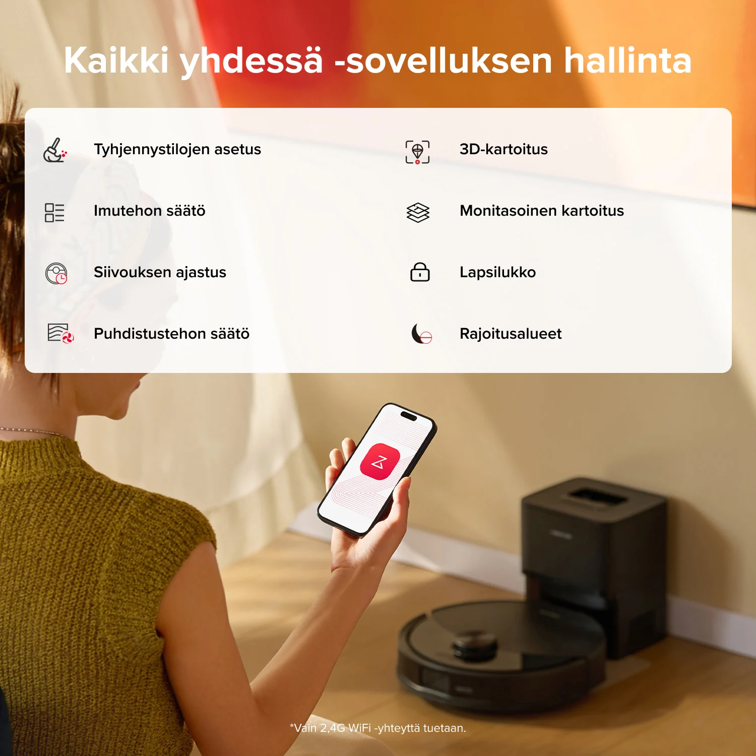 Roborock Q10 S5+ -robotti-imuri ja moppi VibraRise 2.0 sekä automaattisella tyhjennysasemalla - Image 9