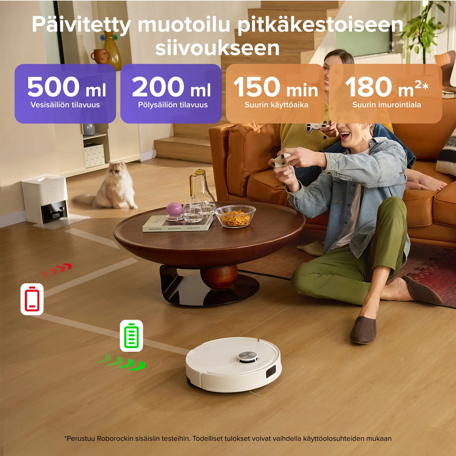 Roborock Q10 S5+ Set -robotti-imuri ja moppi VibraRise 2.0 sekä automaattisella tyhjennysasemalla - Image 17
