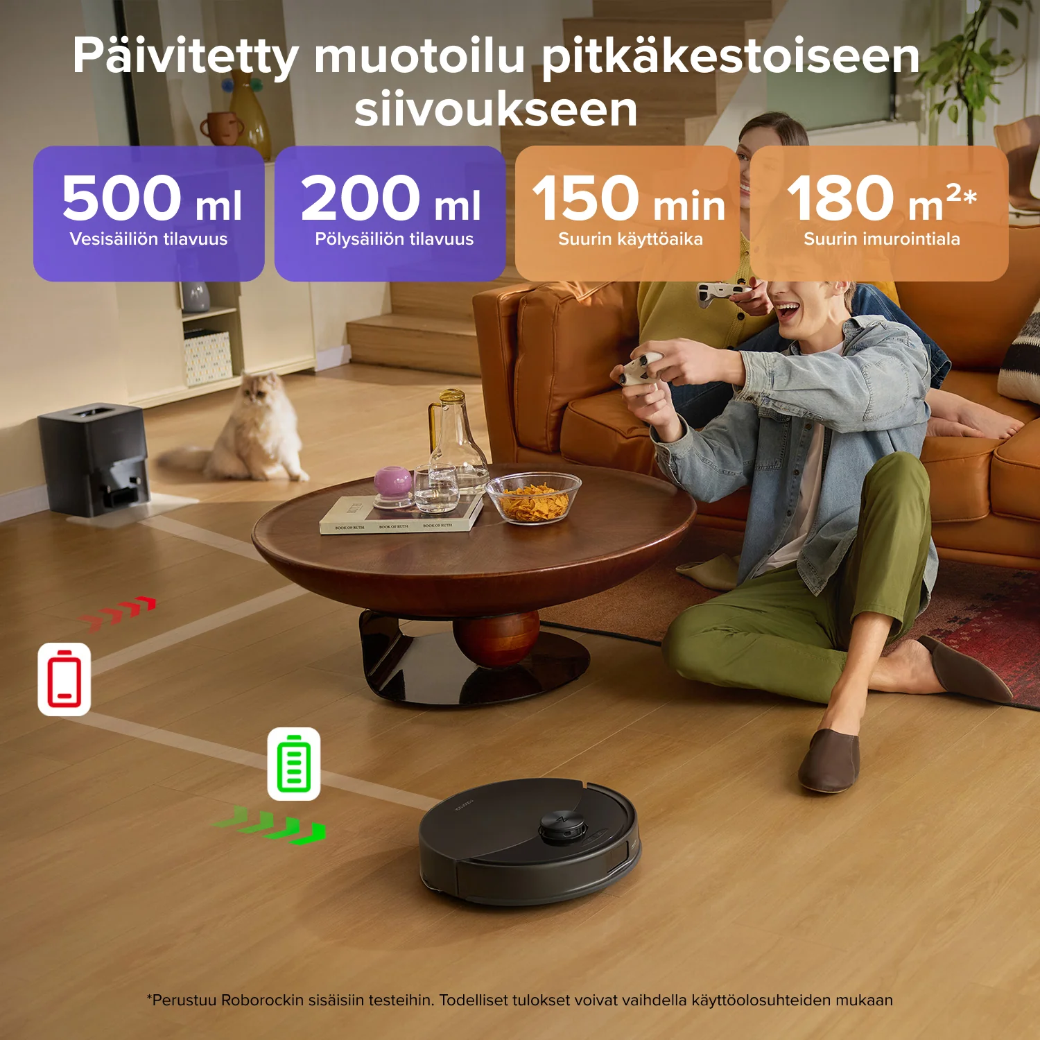 Roborock Q10 S5+ Set -robotti-imuri ja moppi VibraRise 2.0 sekä automaattisella tyhjennysasemalla - Image 8