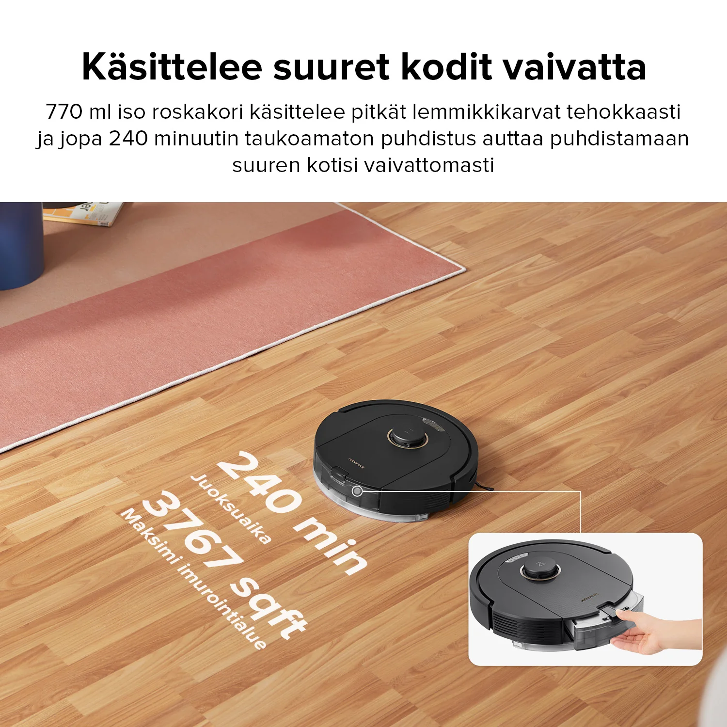 Roborock Q5 Pro -robotti-imuri ja -moppi - 5500 Pa Korkea Imuteho - Image 5