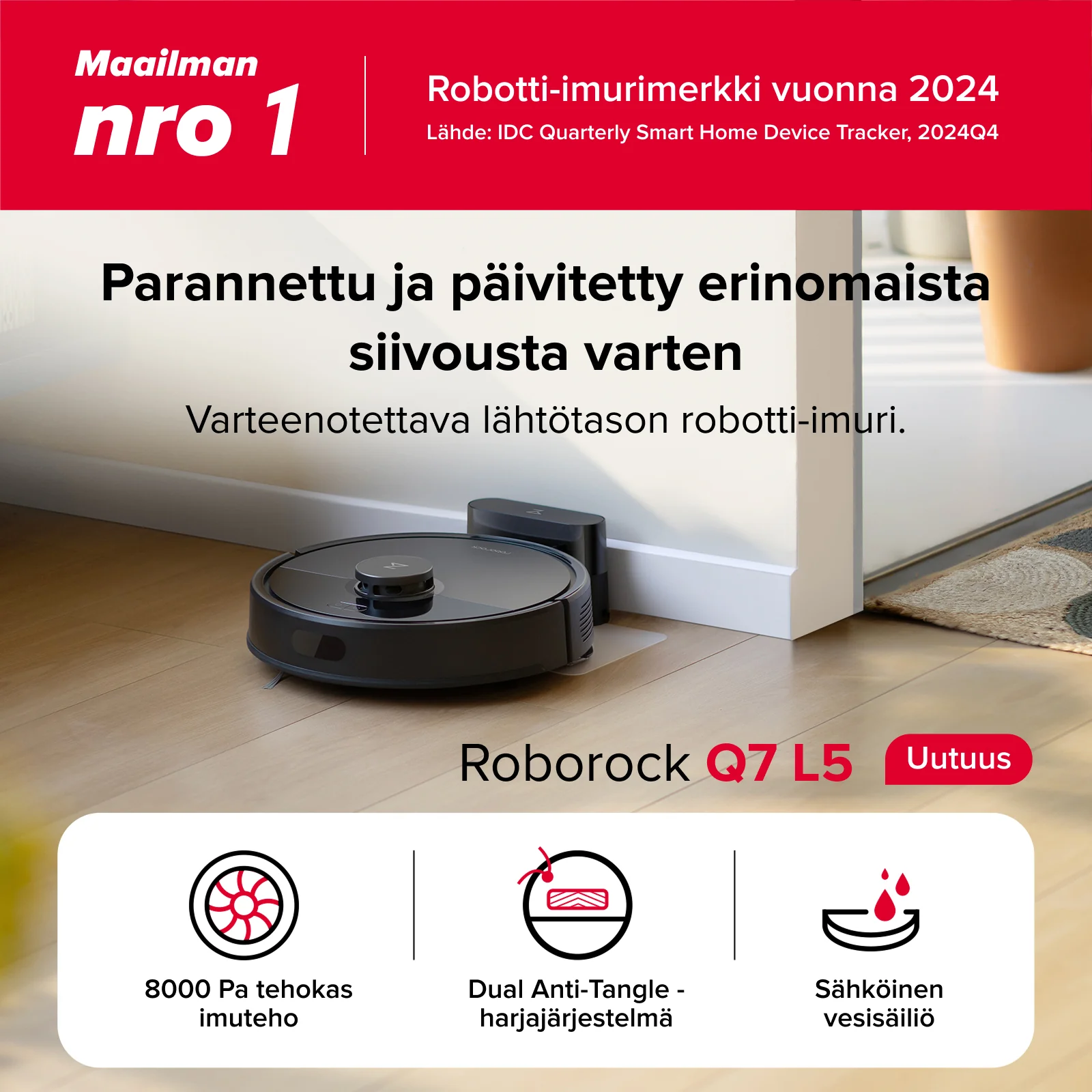 Roborock Q7 L5 robotti-imuri ja -moppi(päivitys Q5 Prosta) - Image 10