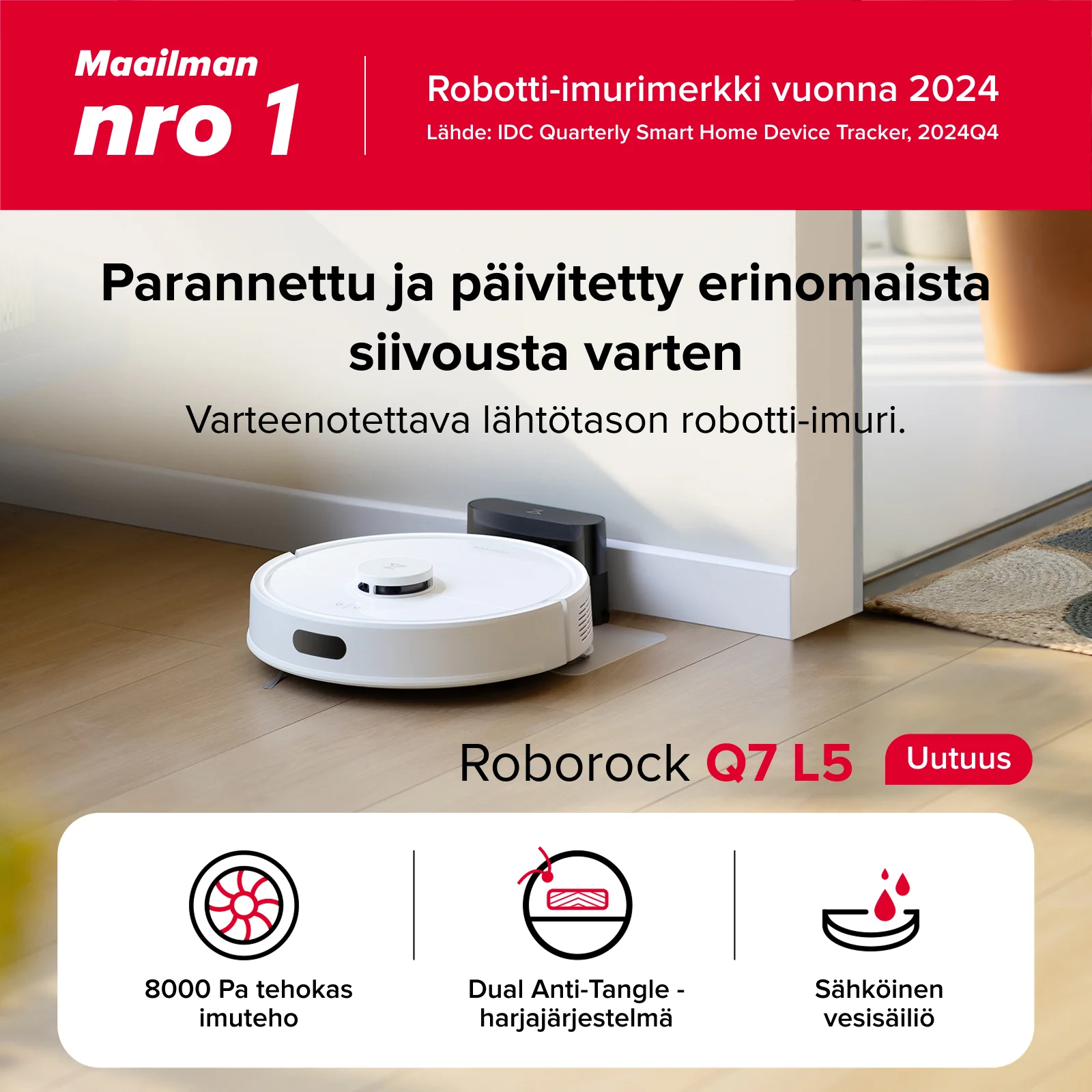 Roborock Q7 L5 robotti-imuri ja -moppi(päivitys Q5 Prosta) - Image 4