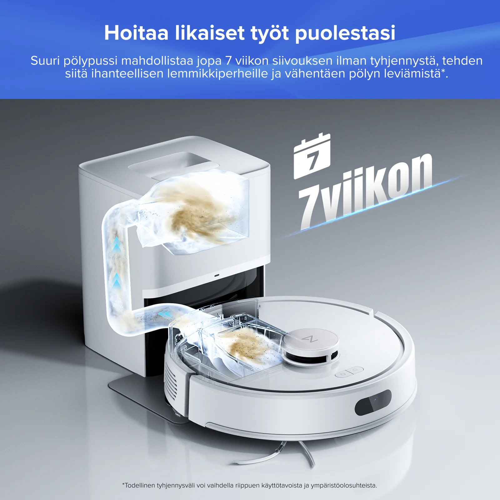 Roborock Q7 L5+ Set, pölynimuri ja moppirobotti, jossa on automaattinen tyhjennysasema ja kaksi lisäpölypussia - Image 2