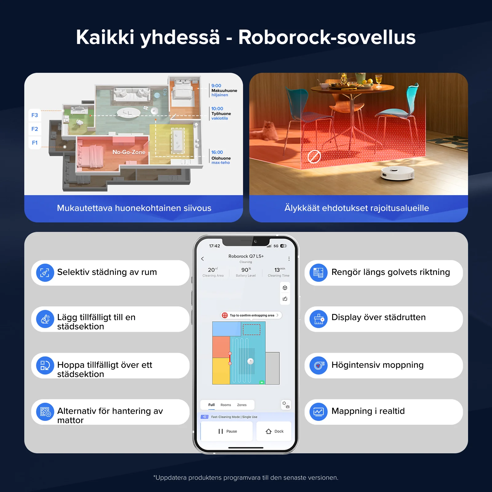 Roborock Q7 L5+ Set, pölynimuri ja moppirobotti, jossa on automaattinen tyhjennysasema ja kaksi lisäpölypussia - Image 8