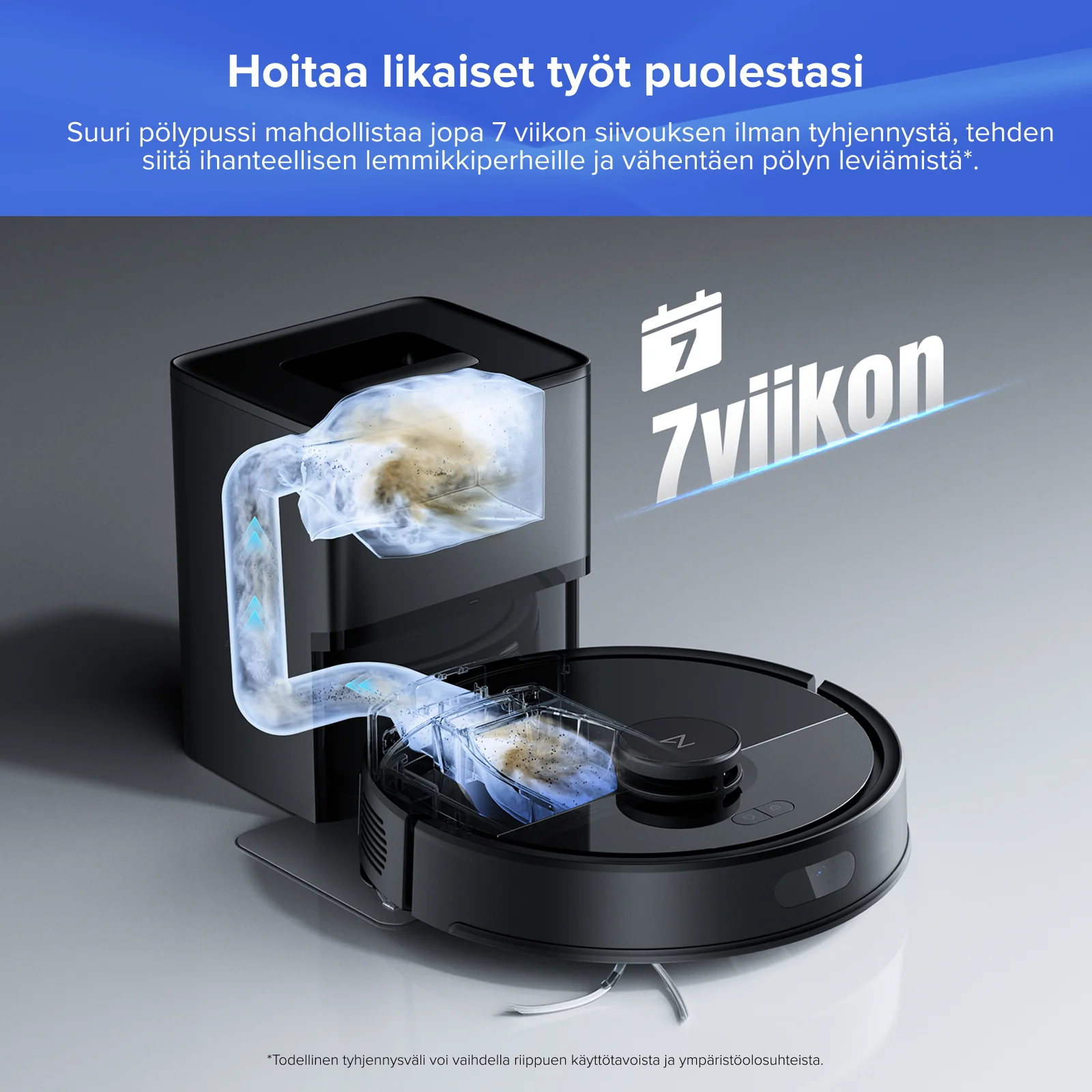Roborock Q7 L5+ Set, pölynimuri ja moppirobotti, jossa on automaattinen tyhjennysasema ja kaksi lisäpölypussia - Image 9