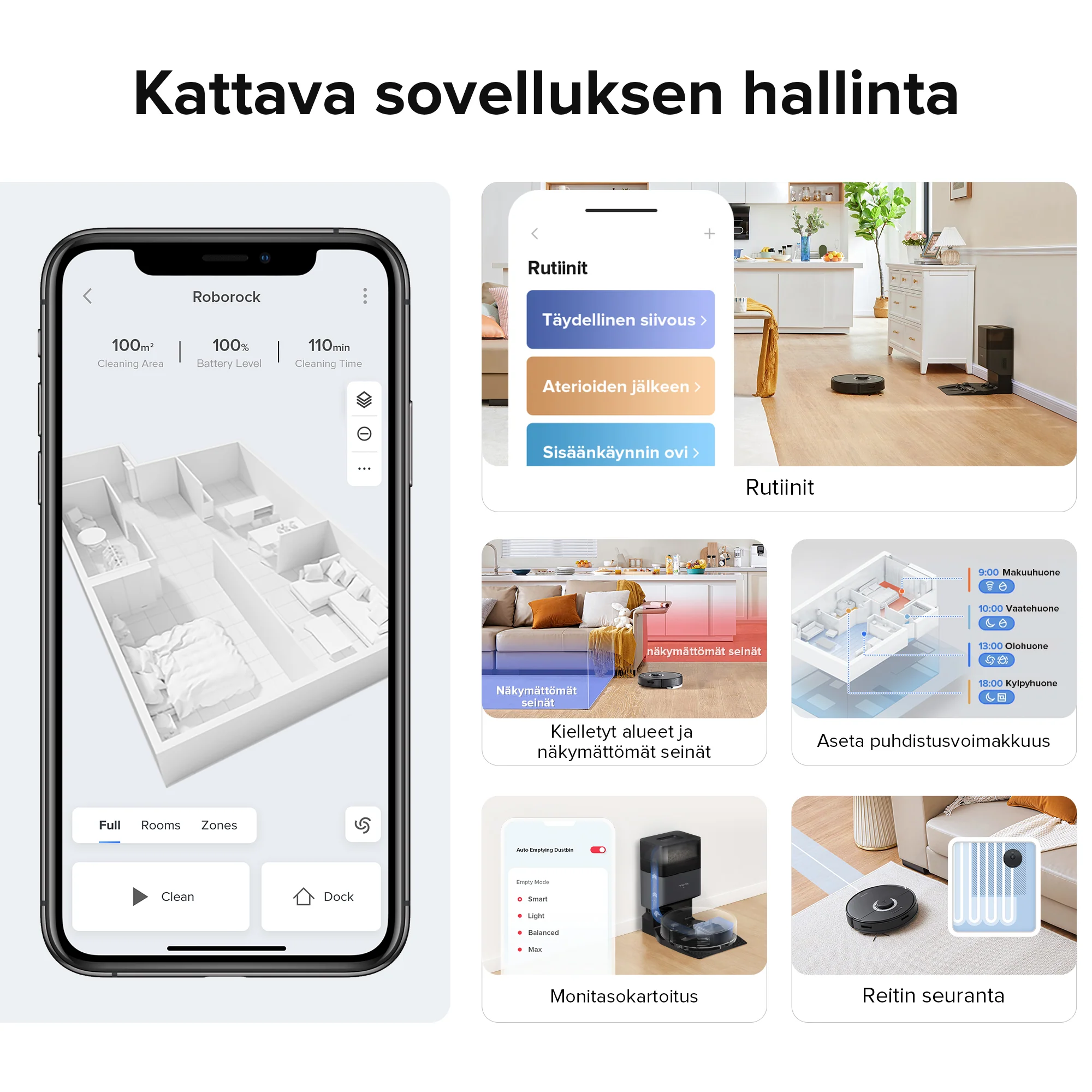 Roborock Q7 Max -robotti-imuri ja -moppi - 4200 Pa imuteholla varustettu - Image 14