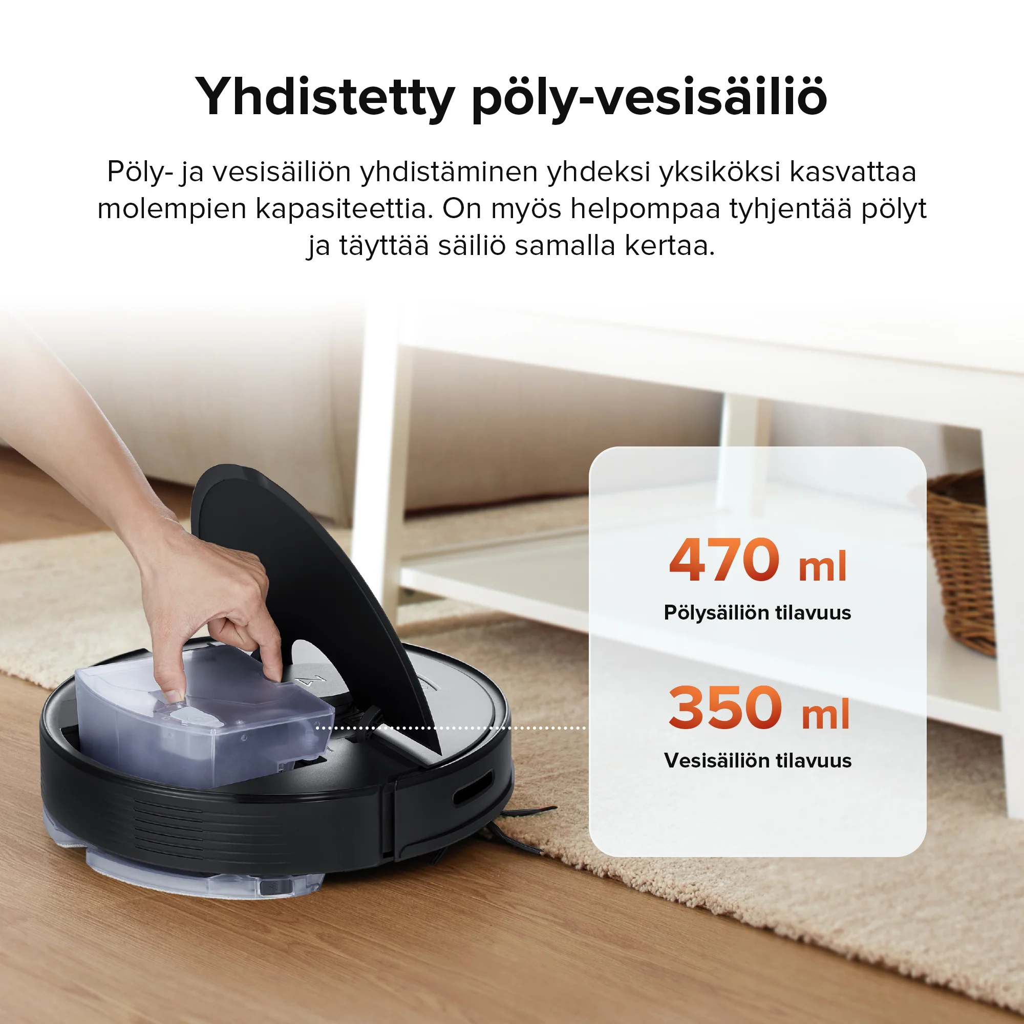 Roborock Q7 Max+ -robotti-imuri ja -moppi - automaattisesti tyhjennettävällä telakka - Image 15