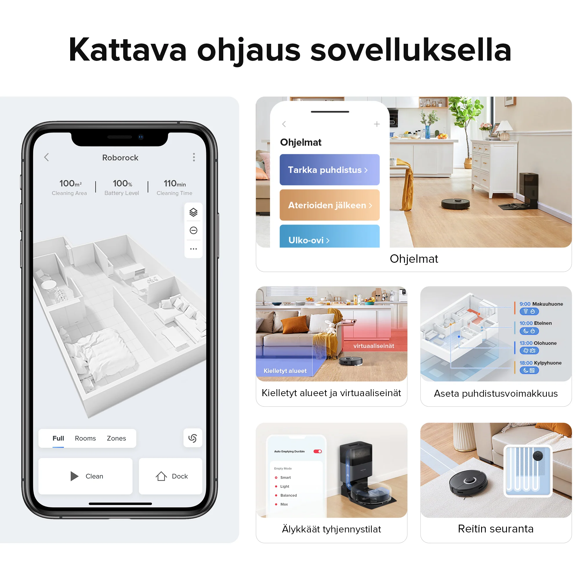 Roborock Q7 Max+ -robotti-imuri ja -moppi - automaattisesti tyhjennettävällä telakka - Image 17