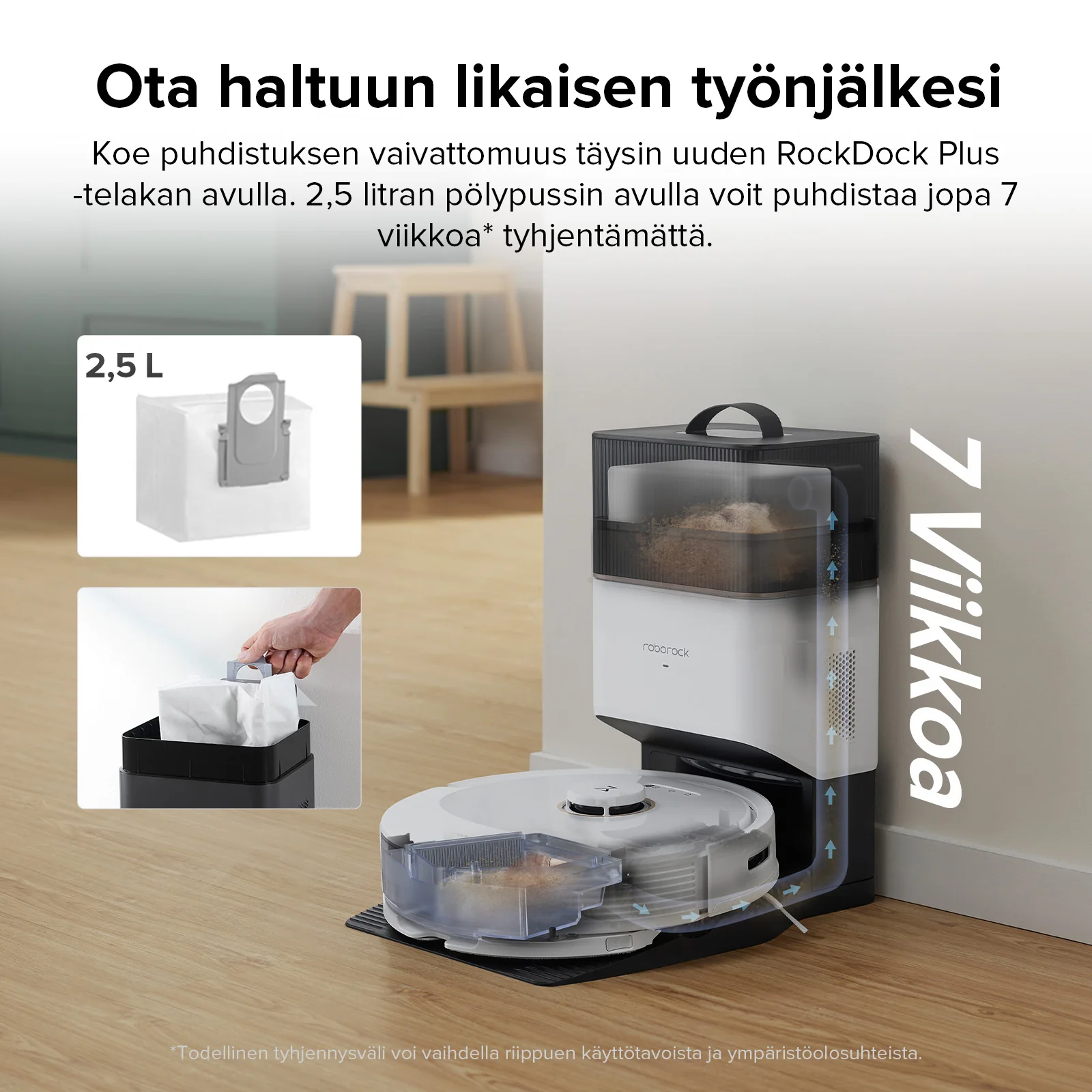 Roborock Q8 Max+ -robotti-imuri ja -moppi - automaattisesti tyhjennettävällä telakka - Image 3