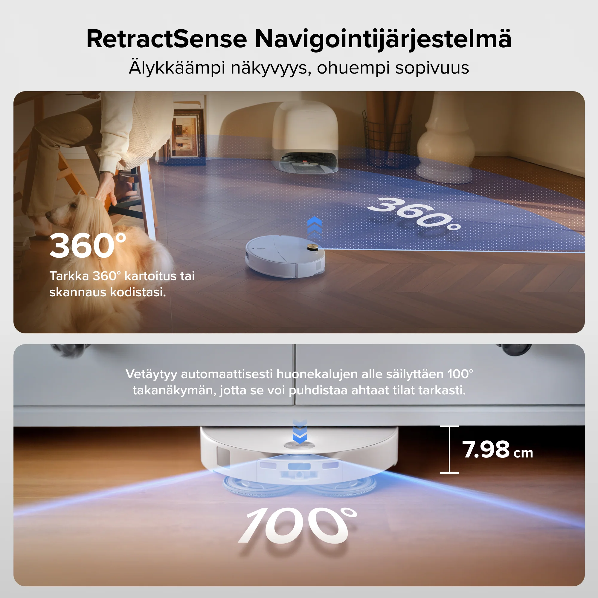 Roborock Qrevo Curv 2 Pro - pölyyn- ja moppirobotti, 25 000 Pa imuteho, 100 °C kuumavesipesu - Image 4
