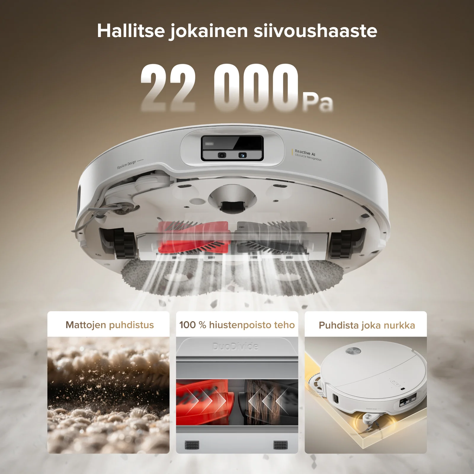 Roborock Qrevo CurvX -robotti-imuri – jopa 22 000 Pa imuteho ja 7,98 cm ultraohut muotoilu - Image 3
