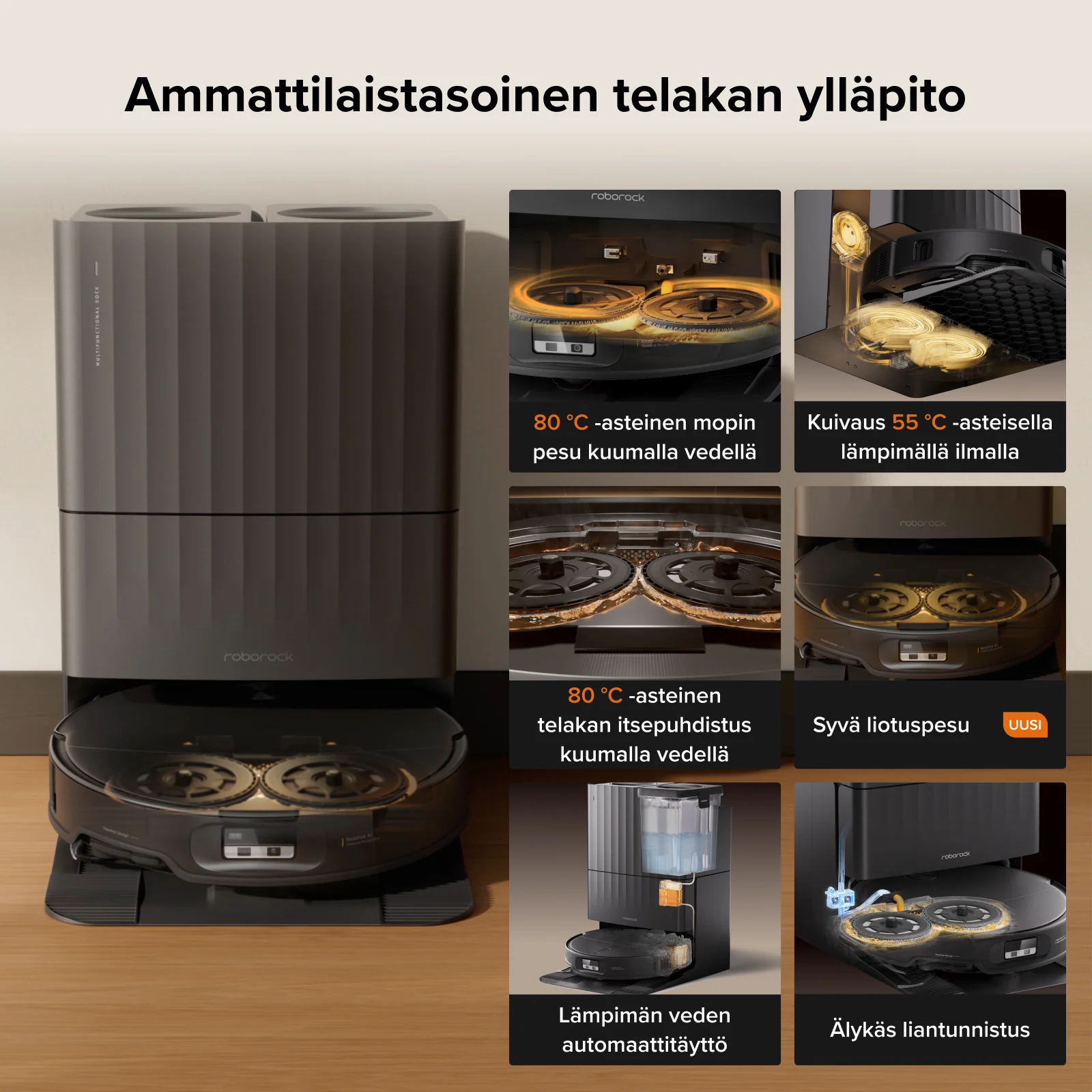 Roborock Qrevo Edge 2 - 25 000 Pa:n HyperForce-imuteho ja Dual Anti-Tangle -järjestelmä - Image 17
