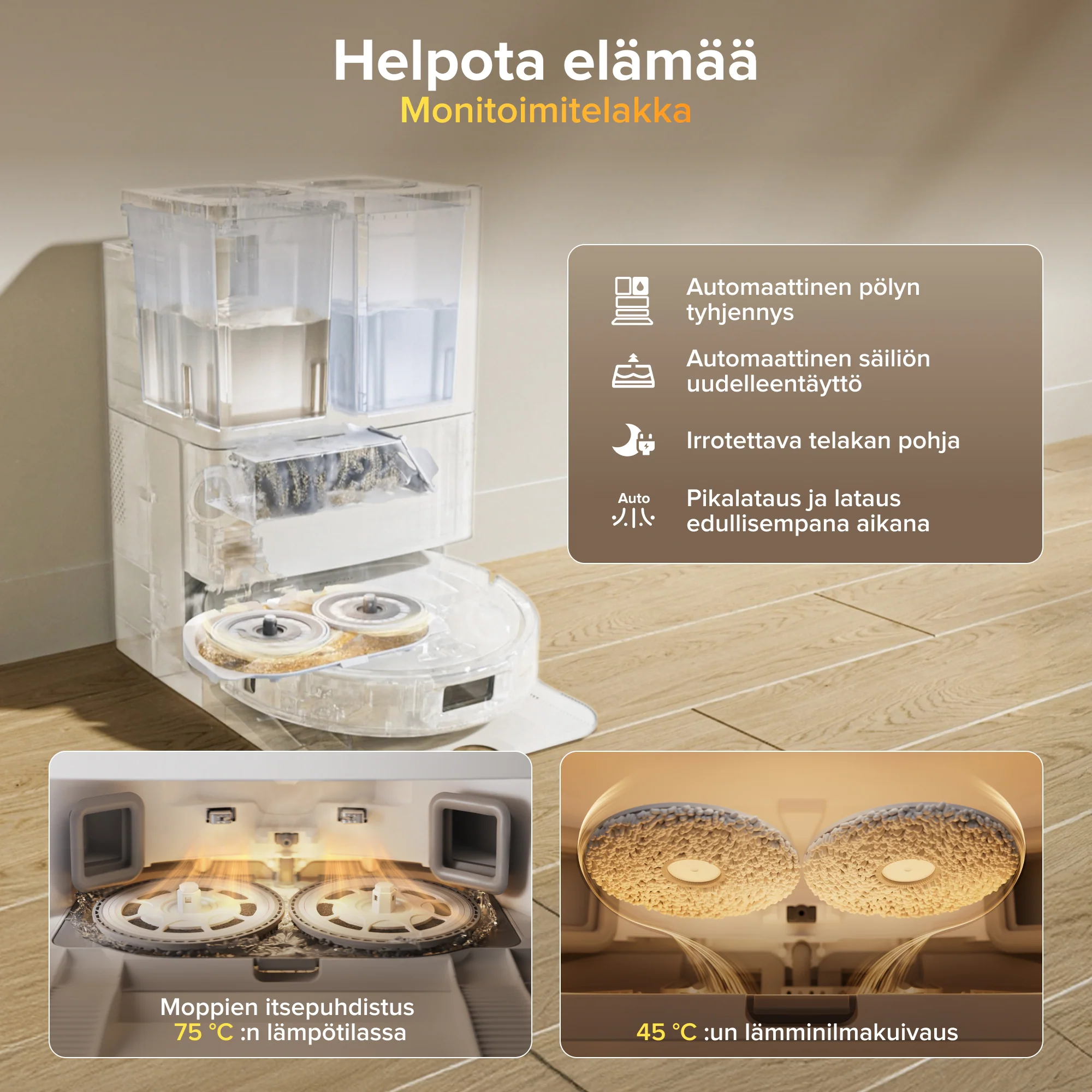Roborock Qrevo S Pro -robotti-imuri ja -moppi – 18 500 Pa:n imuteho ja monitoimitelakka - Image 11