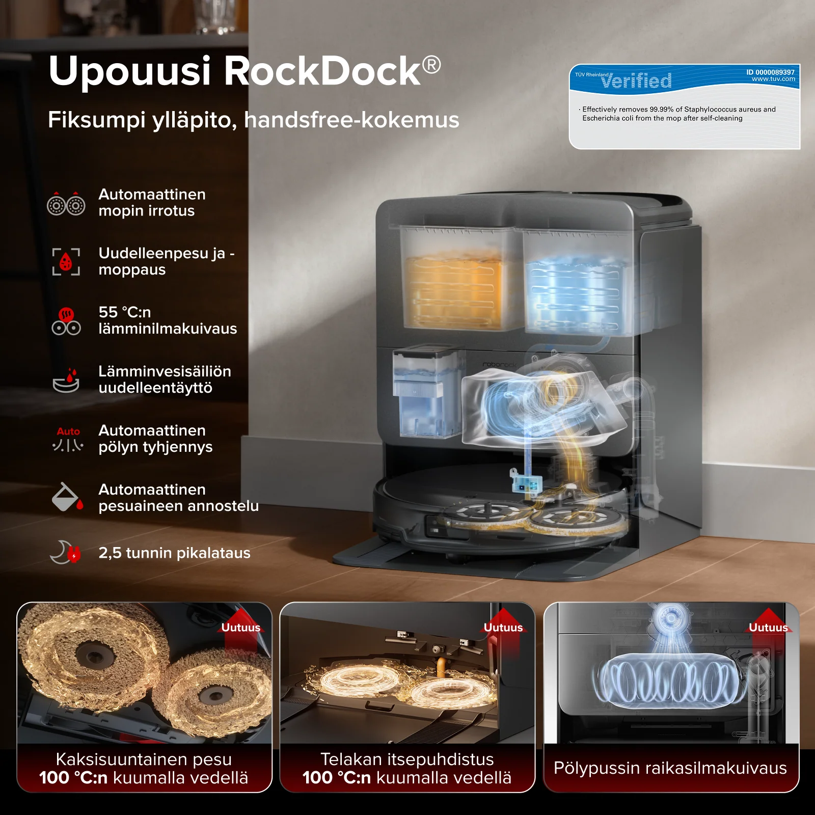 Roborock Saros 20 Robotti-imuri– AdaptiLift®-alusta 3.0 ylittää kynnykset sulavasti, tarjoaa 36 000 Pa:n imutehon - Image 14