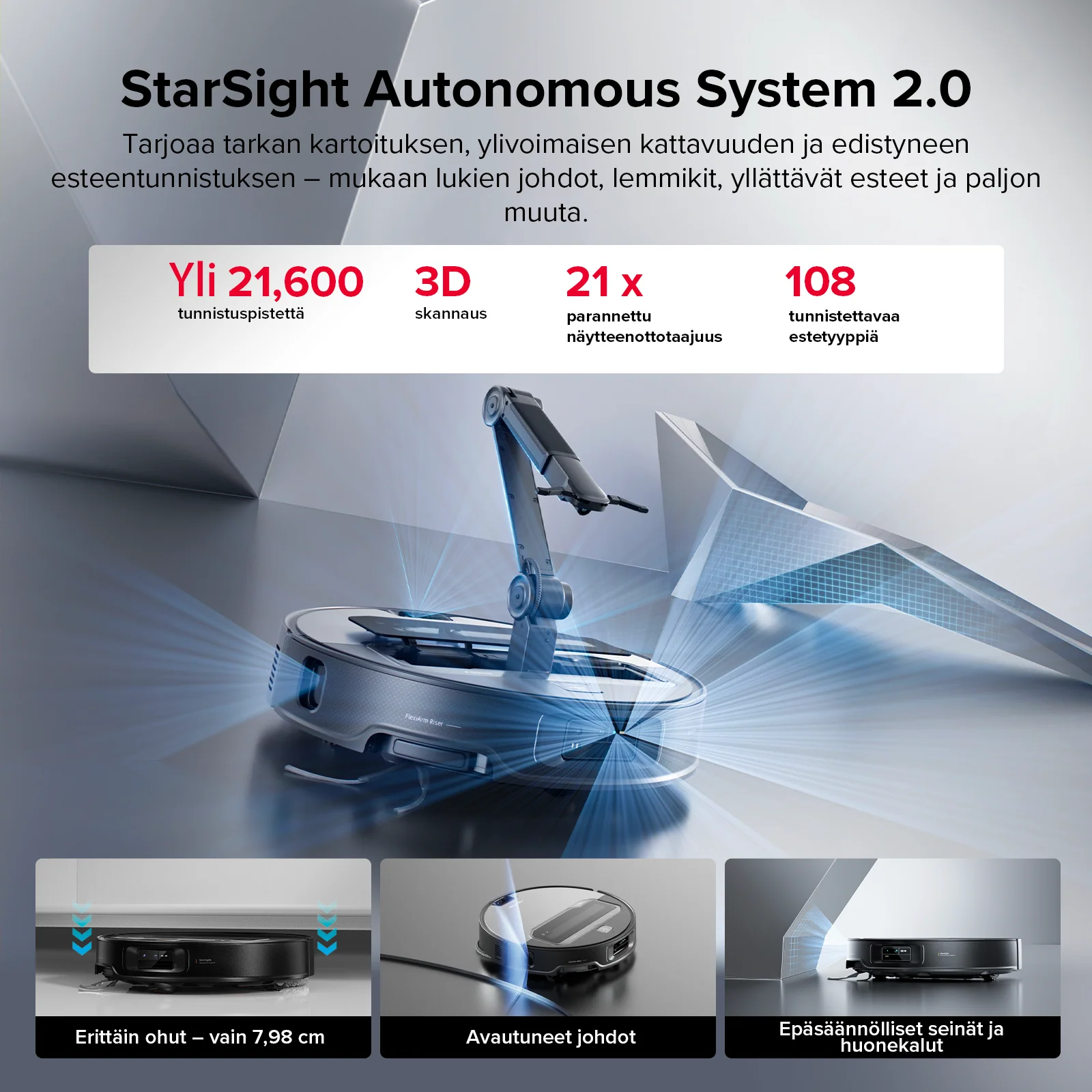 Roborock Saros Z70 -robotti-imuri OmniGrip™-mekaanisella varrella - Image 15
