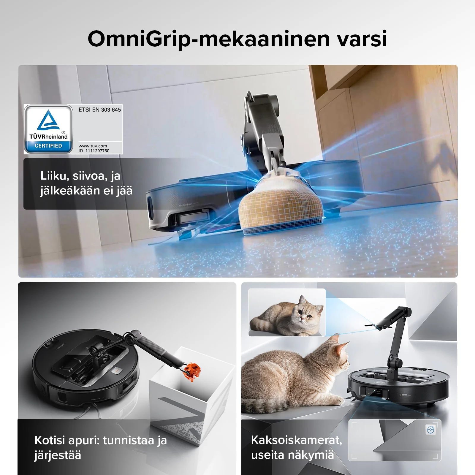 Roborock Saros Z70 -robotti-imuri OmniGrip™-mekaanisella varrella - Image 4